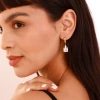 The new cross-border unisex golden square zirconia titanium steel earrings are simple, fashionable, elegant and exquisite. They are dazzling and brilliant Specification image